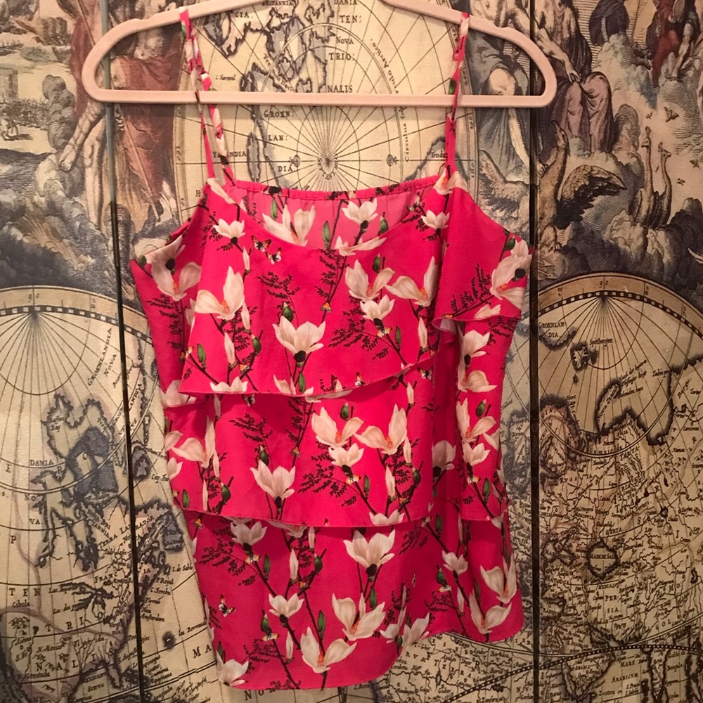 Oasis UK magnolia cami top! Pink white